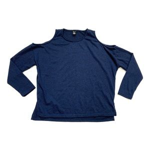 Rue 21 Preppy Cold Shoulder Long Sleeve Knit Sweater Blouse Top Size Large